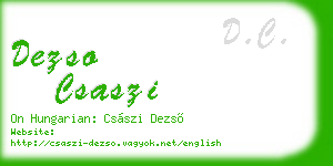 dezso csaszi business card
